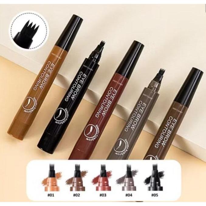 GAIZINPO Pensil Alis Waterproof Long Lasting Anti Luntur/Eyebrow Pen 4D Suake Original Eyebrow Tatto