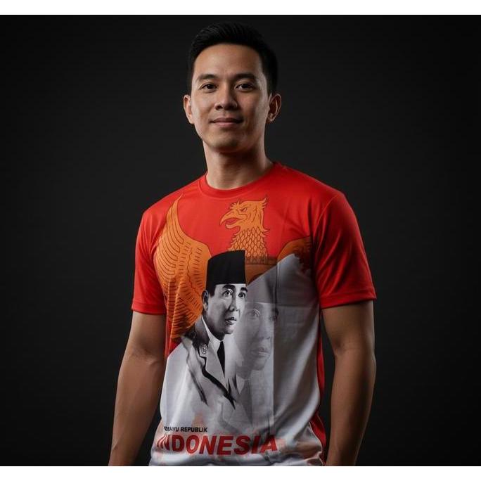 kaos pria baju dewasa kaos  sukarno katun poly poly