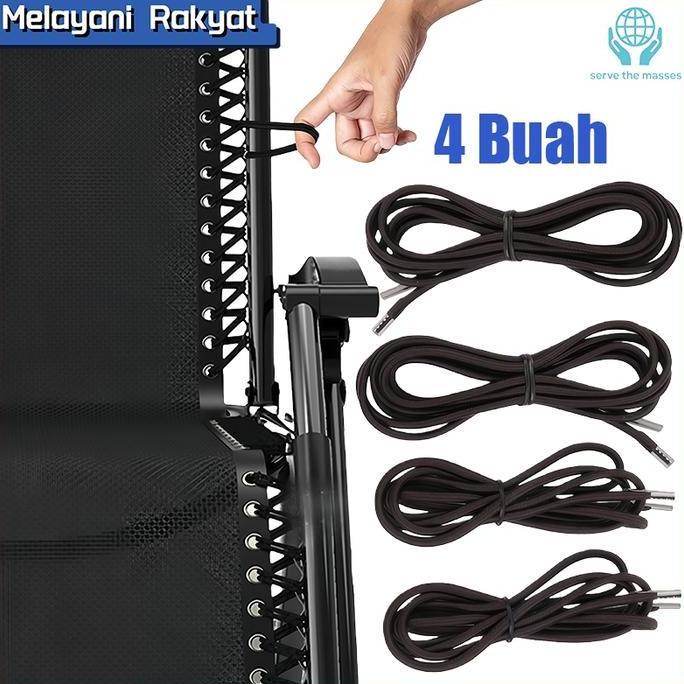 SWASAGARA 4 Pcs Tali Pengganti Kursi Antigravity (Lipat, Malas & Santai) - Tali Elastis 4mm Tali Lac