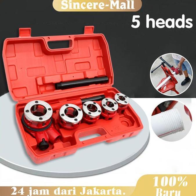 GAIZINPO Alat Senai Pipa Besi Alat Drat Pipa Tipe 62 Senai Pipa Set Manual Pipe Threader Dengan 5 Ce