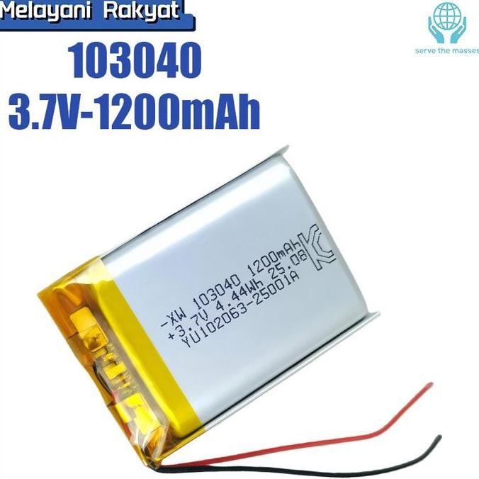 SWASAGARA Baterai Li-ion 103040 3.7V 1200mAh - Baterai Cas dengan Proteksi untuk Mp3, Mp4, GPS