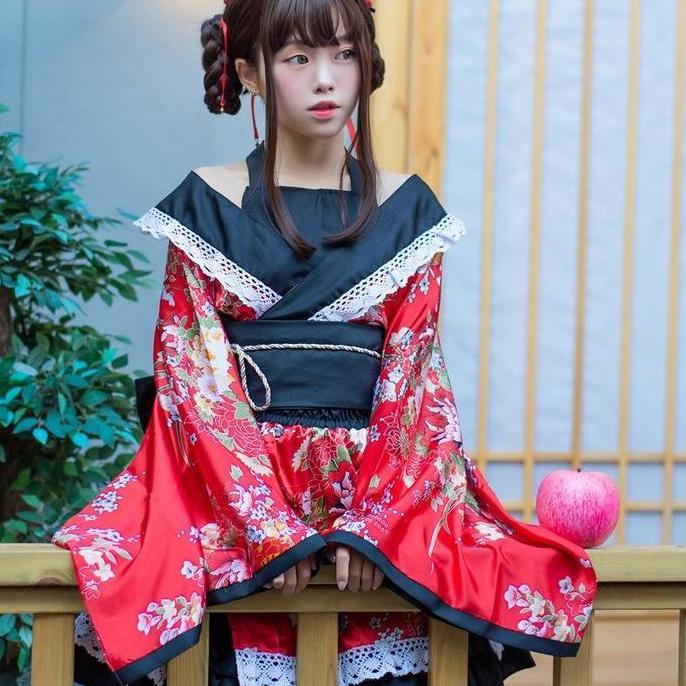 CC-20 black sailor yukata kimono lolita waloli cosplay costume kostum