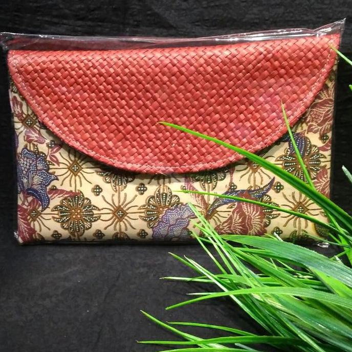 clutch batik lawasan anyaman pandan dompet tas gift khas Indonesia 023 PT