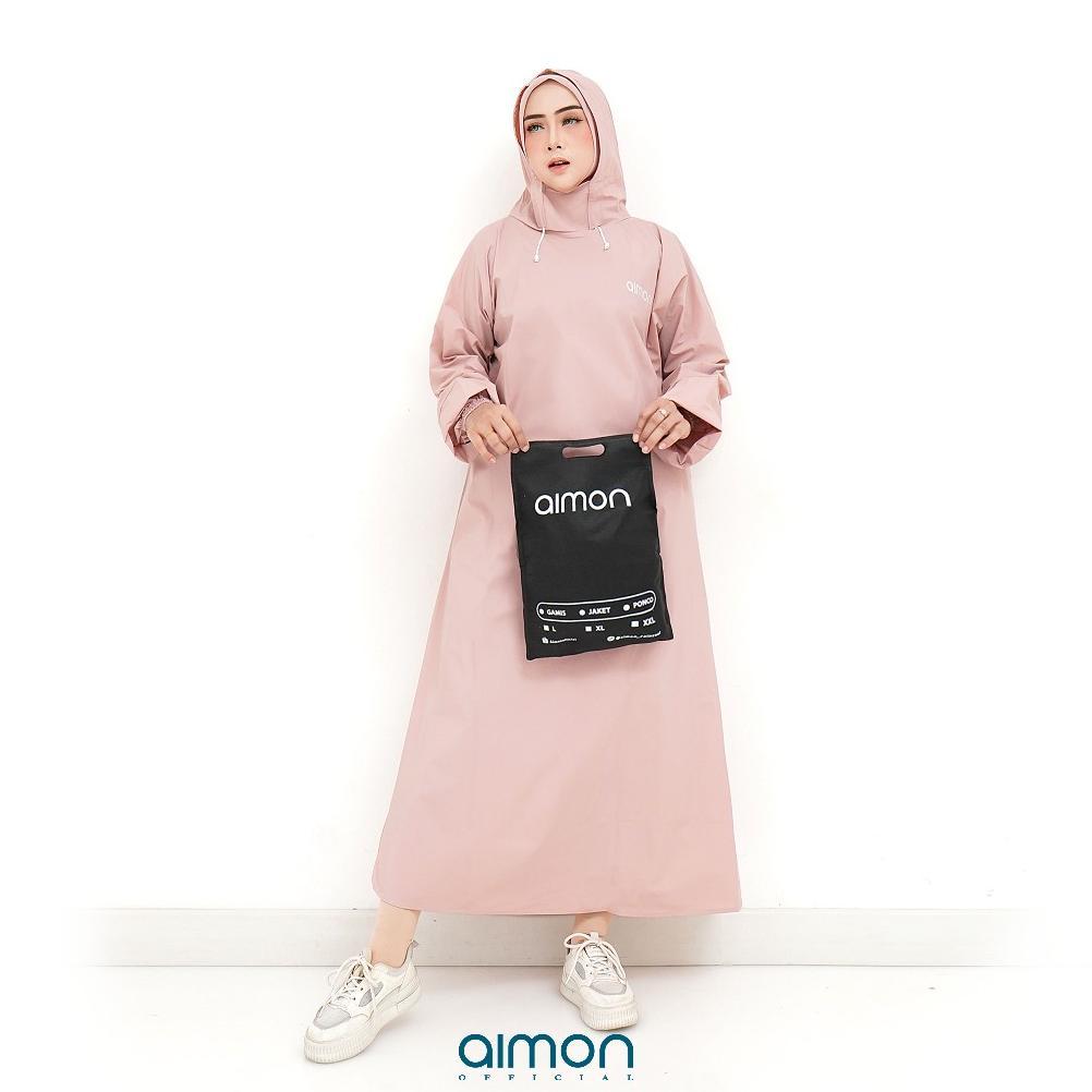 Ter-46 Aimon Jas Hujan Gamis Wanita Muslimah Tebal Ter-46