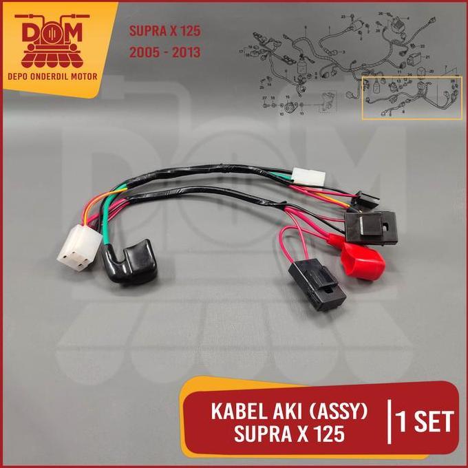 Promo Kabel Aki Assy Supra X 125 (TOKAIDO) Cable Cabel Body Bodi Skun Accu Motorcycle Motor Honda Su
