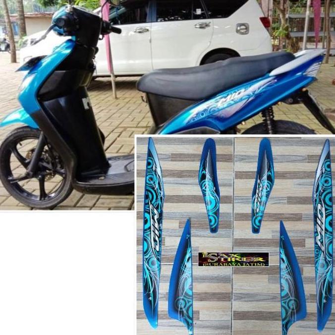 Promo striping original Mio Sporty biru tahun 2011 2012 Diskon