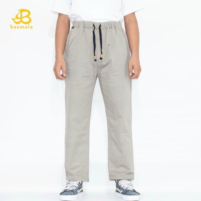 BASMALA - Celana Cingkrang Pria Muslim Celana Sirwal Pria Premium Bahan Twill Stretch Chino Pants