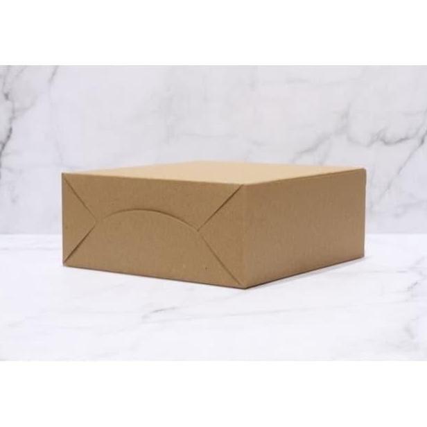 Box Kraft Dus Coklat Kue Roti 18 x 18 7.5cm Tanpa Laminasi Eceran