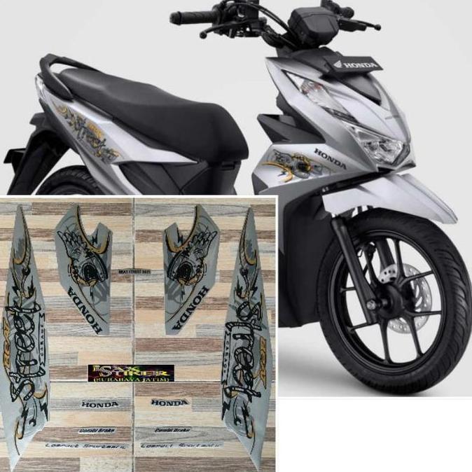 Promo striping original Honda beat street silver tahun 2021 2022 Diskon