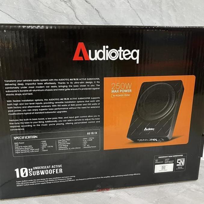 TERBARU - Subwoofer aktif slim kolong Audioteq 10inch mobil