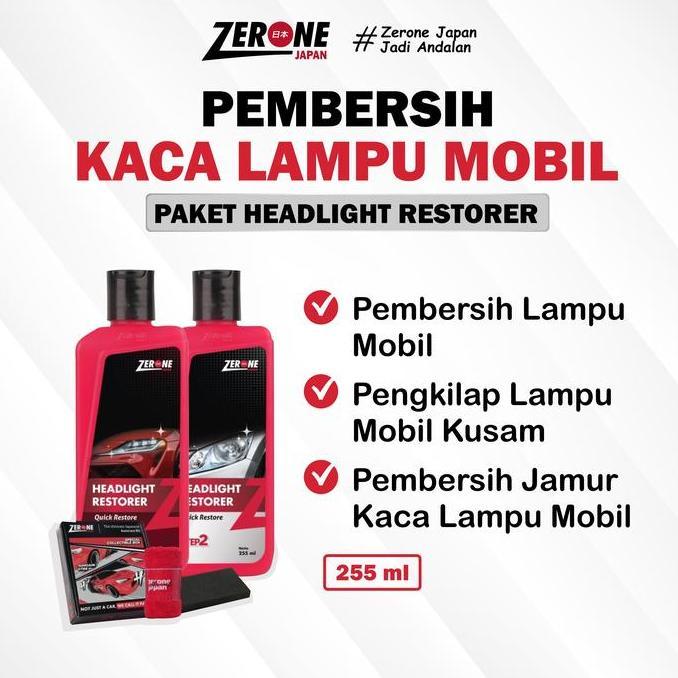 PROMO - Pengkilap Lampu Mika Headlamp Menguning Zerone Headlight Restorer