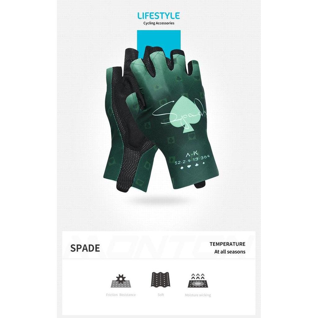Glove Skull Monton Glove Skull Monton Half Green Finger Spade