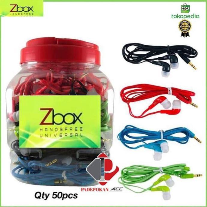 Headset plus mic Toples ZBOX atau umax isi 50 pcs Candy Super BASS Earphone umax kabel bulat