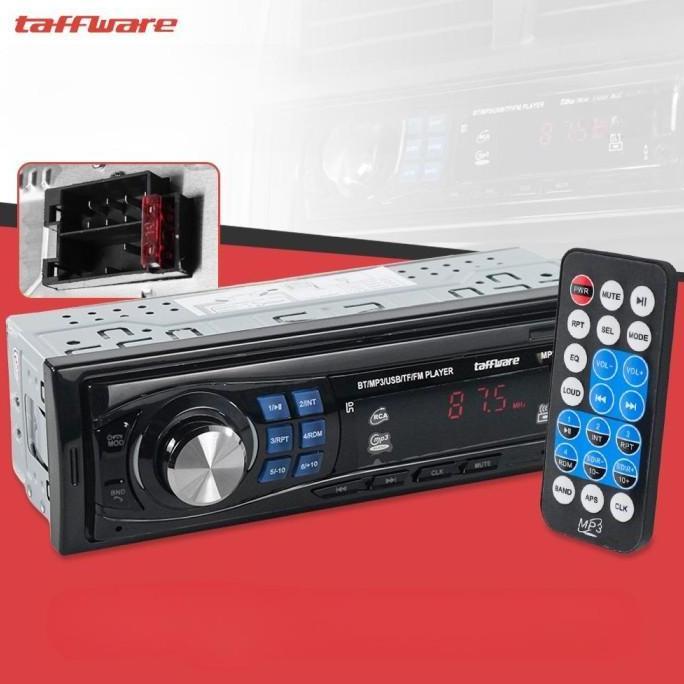 DEAL TERBAIK - Taffware Tape Mobil Audio Single Din MP3 Player Bluetooth ISO Plug