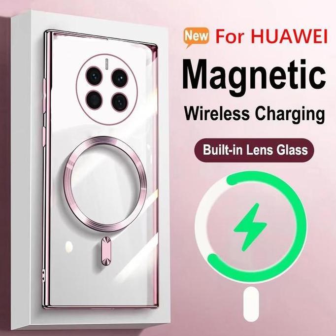 Soft Case Magnetik Support Magsafe Wireless Charging Phone Case Silikon Kompatibel Untuk Huawei P30 