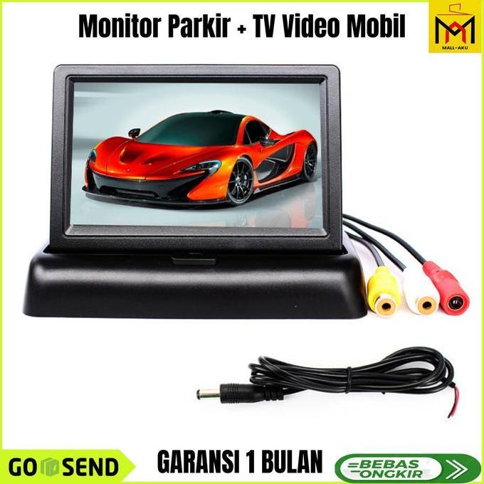 PROMO TERBATAS - Layar Monitor Lipat Parkir + Video TV Mobil LCD 4.3 Inch Night Vision