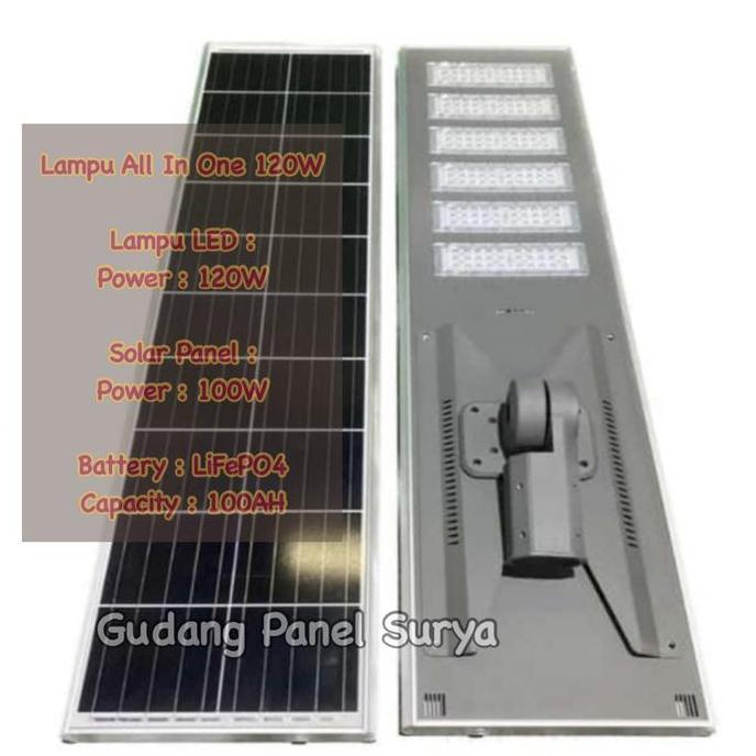 TERBARU - Lampu Jalan PJU All In One 120W Lampu Jalan pju all in one 120watt