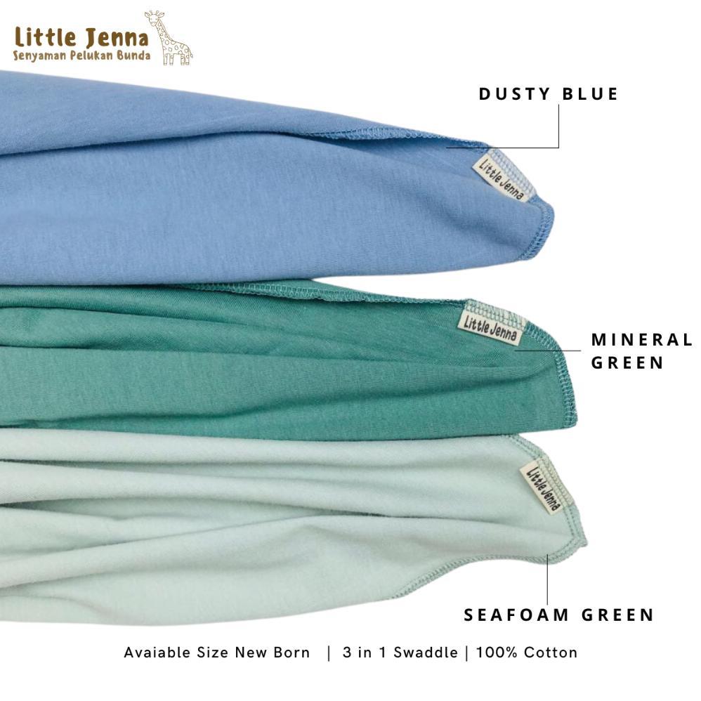BIG SALE LITTLE JENNA - Bedong Bayi Premium New Born Swaddle 3in1 (1 SET isi 3pcs) Earthtone Series 
