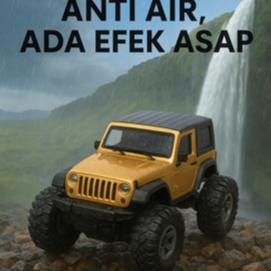 FREE ONGKIR MOBIL JEEP REMOTE CONTROL RC OFFROAD 1:20 ANTI AIR DENGAN EFEK ASAP, LAMPU LED & BAN KAR