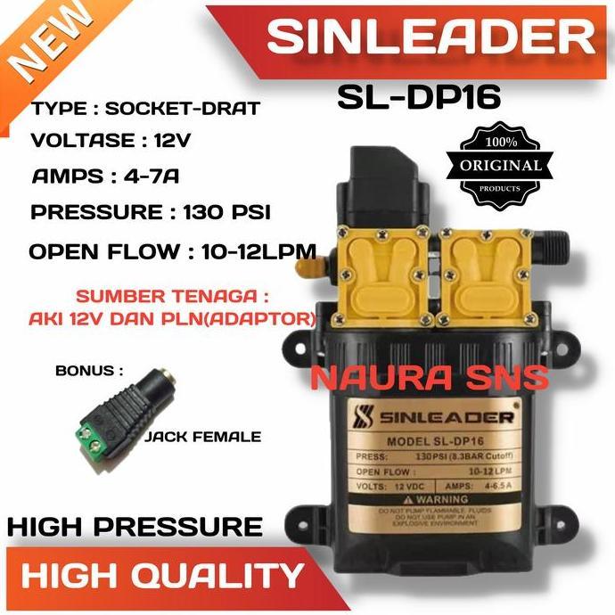 MESIN POMPA AIR DC 12V / POMPA DC SINLIEADER / SINLEADER PUMP 130 PSI original