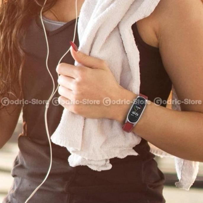 MIJOBS MiBand 5 Leather Wrist Strap Kulit for Mi Band 5 / 4 / 3