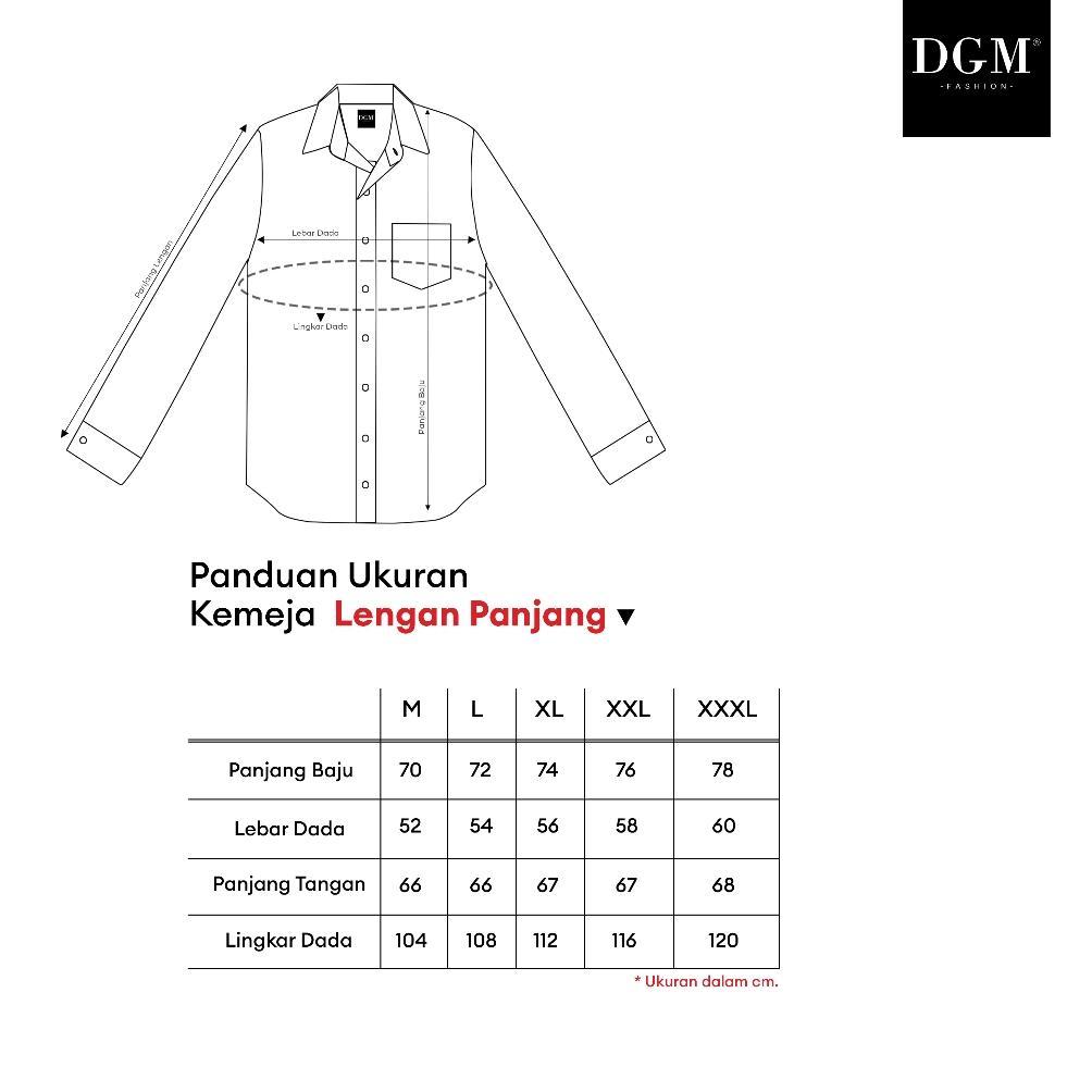 DGM Kemeja Pria Lengan Panjang Flanel Casual Kotak Navy garis Putih dan Coklat 7057
