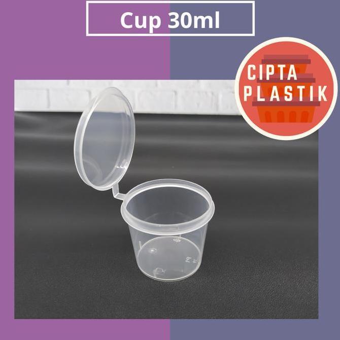 Cup Saos Sambal 30 ml (50 pcs) Tempat Sauce Mini Slime Tutup Sambung
