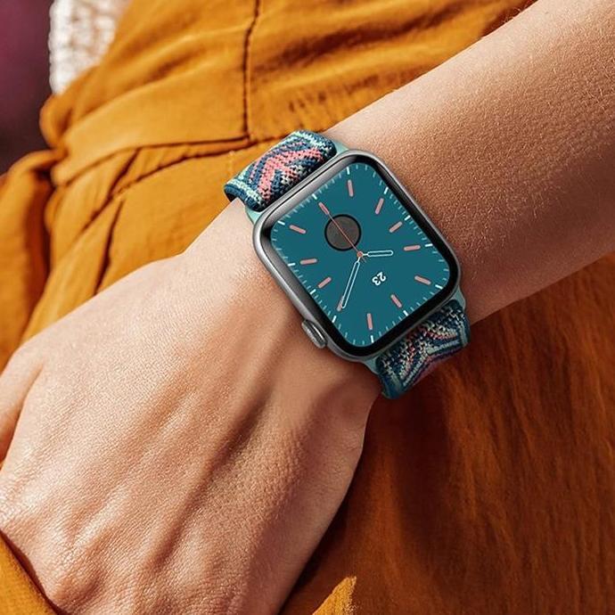 Tali Jam Tangan Nylon Sport Strap for Apple Watch Ultra 2 49mm 10 9 8 7 6 SE 46mm 42mm 45mm 41mm 44m