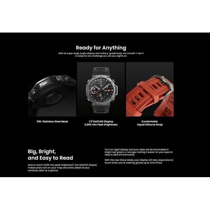 Amazfit T-Rex 2 & T-Rex Pro Smartwatch 1.39 AMOLED Garansi Resmi