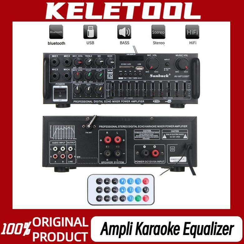 Sale Keletool 326Bt  Ampli Karanoke Equalizer Mini Power Amplifier Ampli Rakitan 5 Amper Amplifier B