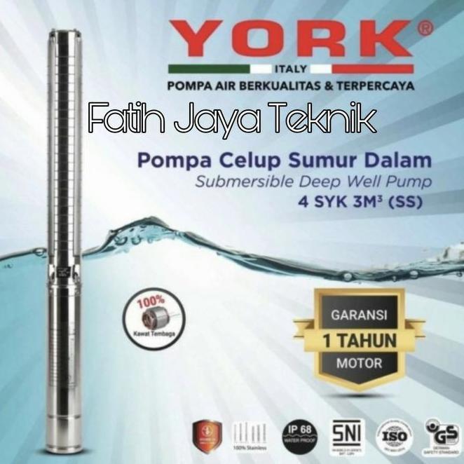 Pompa Satelit York 1 Hp 4Syk 3-12 Ss Pompa Submersible Stainles