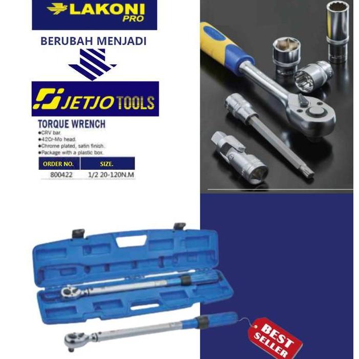 Kunci Momen Torsi / Torque Wrench 1/2" 20-120N.M Lakoni Pro No. 800422 Promo Bulan Ini