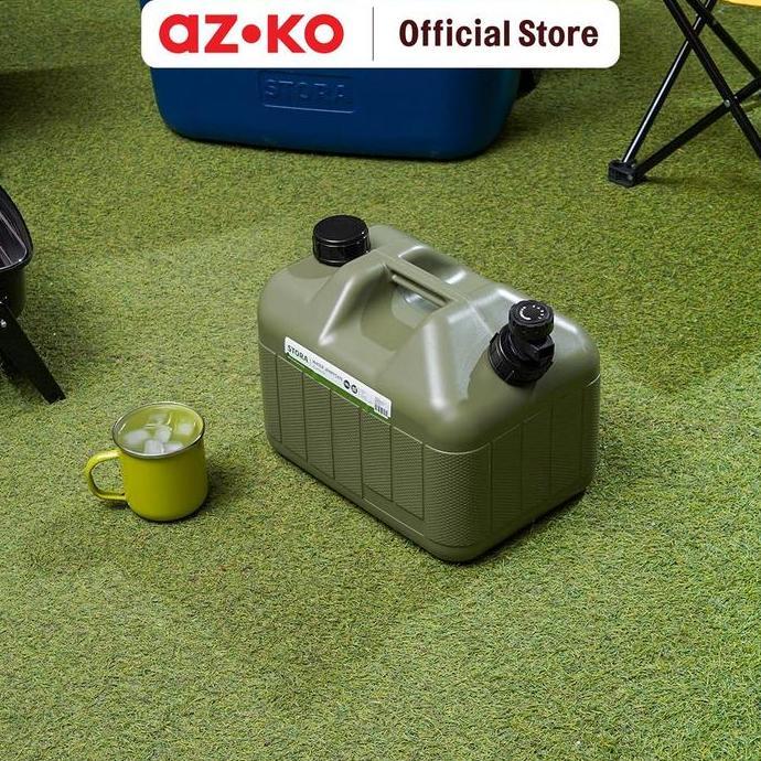 AZKO Stora 10 ltr Jerigen Air Plastik - Hijau Wadah Saji Minuman Acara Tempat Sirup Besar Dispenser 