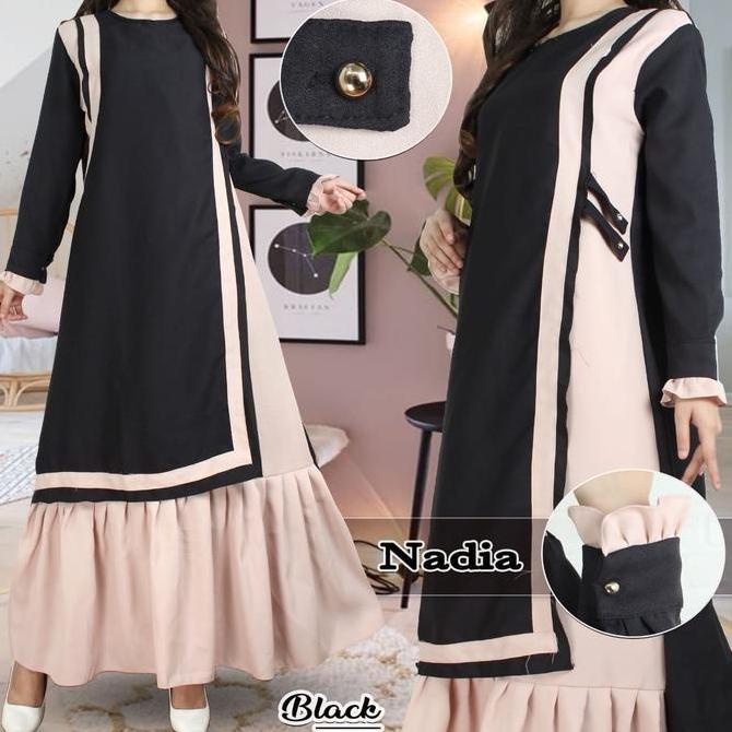 New Maxi Nadia Maxi Dress Fashion Muslim Gamis Wanita Promo Lebaran