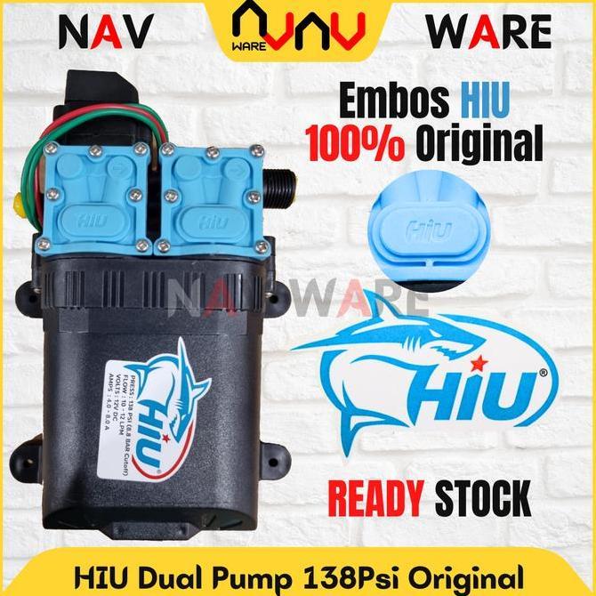 Pompa Air DC 12V HIU Dual Pump 138Psi Double Motor Pertanian