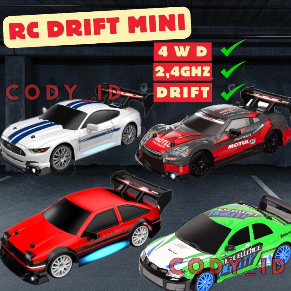 Mobil RC Drift Mini 4WD / RC Drift Huangbo 1:24 / Mainan Mobil Remot Balap Murah / Rc Racing GTR