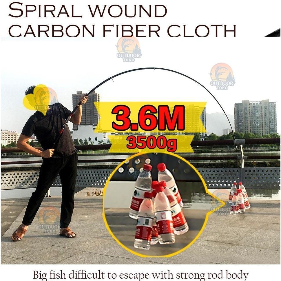 CodJoran Pancing Carbon Fiber Sea Fishing Rod 2.1M-3.6M/7 Tongkat Stik Pancing 3.6Meter Stick Pancin
