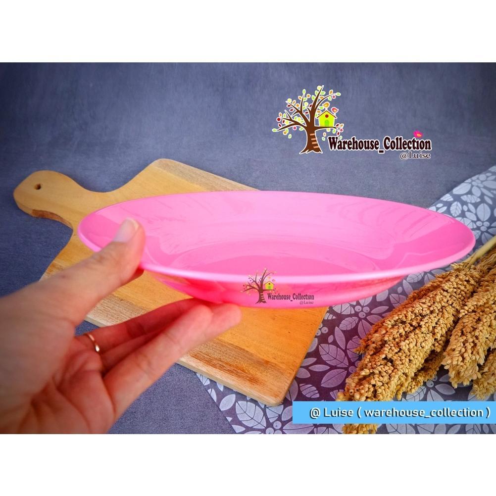 Piring Makan Plastik 22.5Cm Tebal Golden Lemon // Piring Makan Pink // Piring Plastik Polos Cantik /