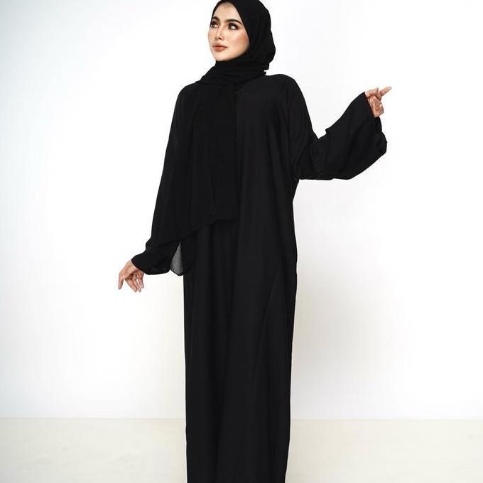 New Fathijab Abaya & Dress Import Dubai Saudi Polos Promo Lebaran