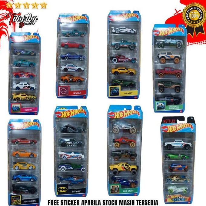 Promo Hot Wheels Gift Pack ISI 5 MIX VARIAN NISSAN ADVENTURES BALAP XRAYCERS Diskon