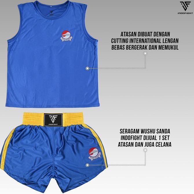 Seragam Tanding Wushu Sanda Indofight Baju Tanding Wushu sanshou 1 Set