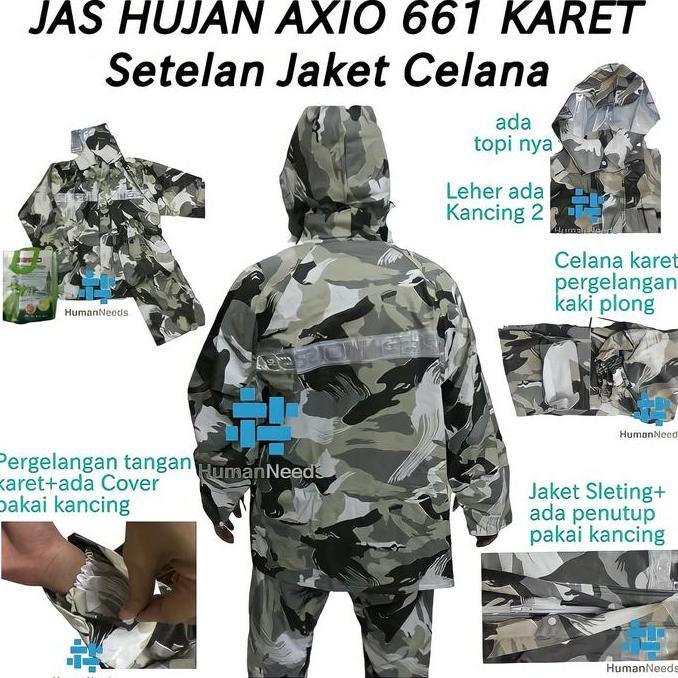 Jas Hujan Axio 661/Mantel Hujan Axio 661 Original/Axio661 Karet Rubber