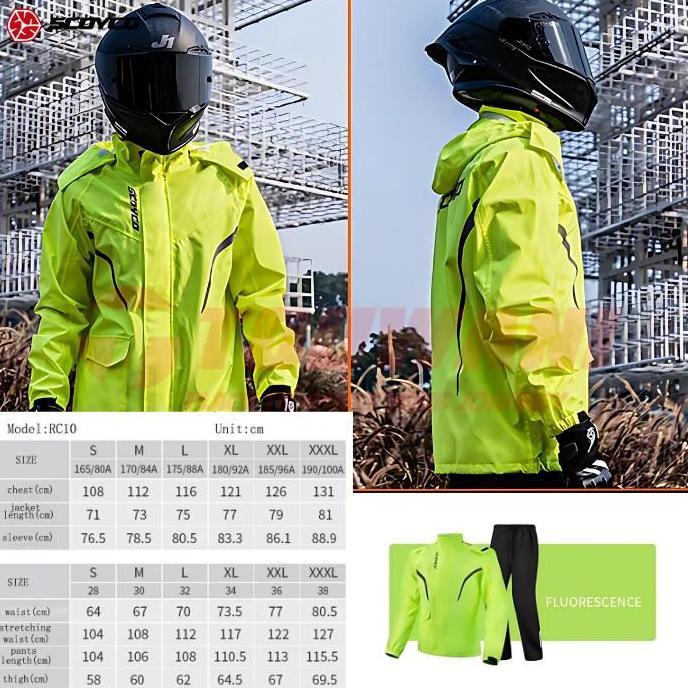 Jas Hujan Scoyco RC10 Raincoat Yellow Kuning