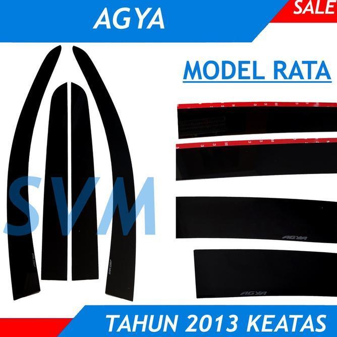 Talang Air Slim Doubletape 3M Tahun 2013 1 Set Toyota Agya Model Rata Flat Bahan Acrylic 4 Pintu Di 