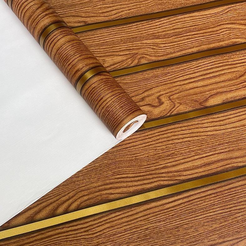 Original Wallpaper Dinding 3D Panel Kayu New Aesthetic Elegan 7 S/D  8 M X 45 Cm 1 Rol