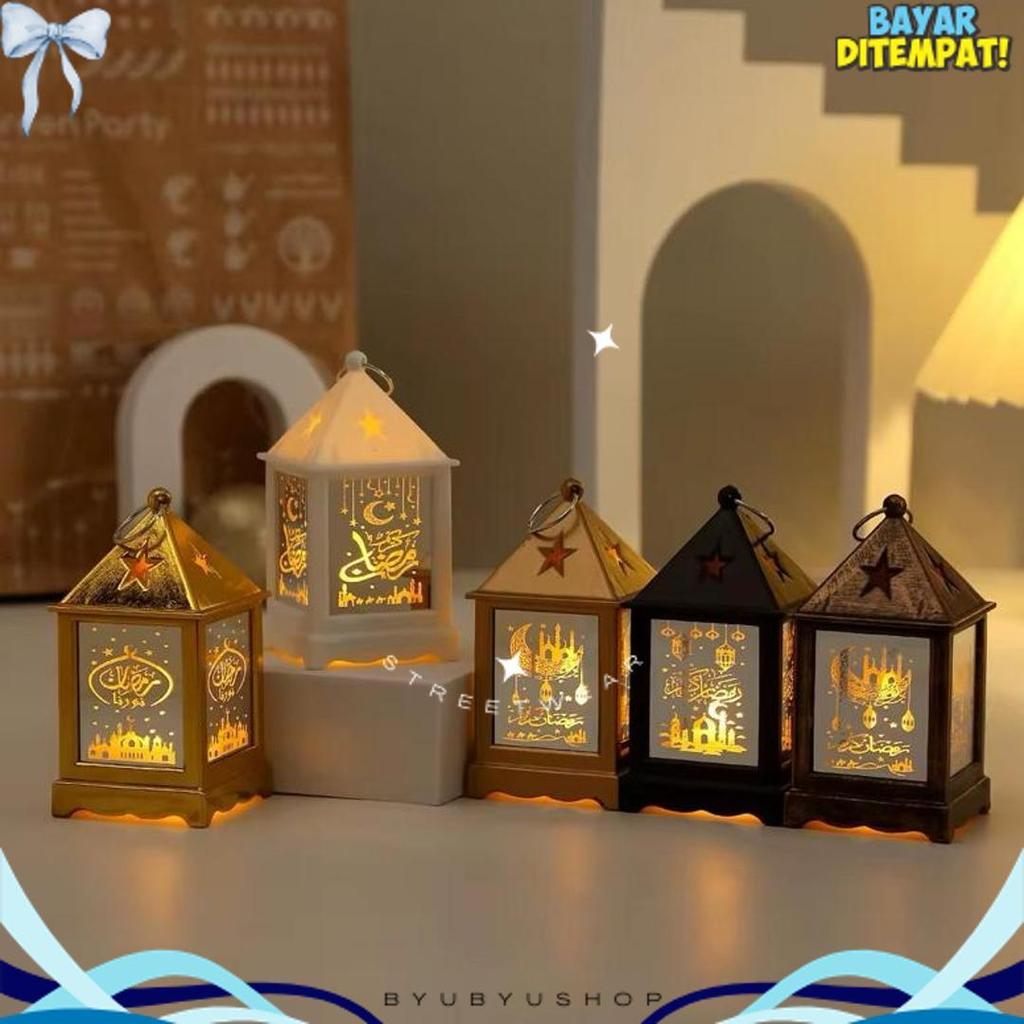 High Quality Lampu Led Lentera Akrilik Lentera Piramid Muslim Eid Mubarak Dekorasi Ramadan