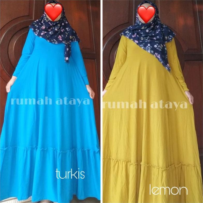 Gamis Jersey Rempel Susun 1 Katun Nyaman Allsize