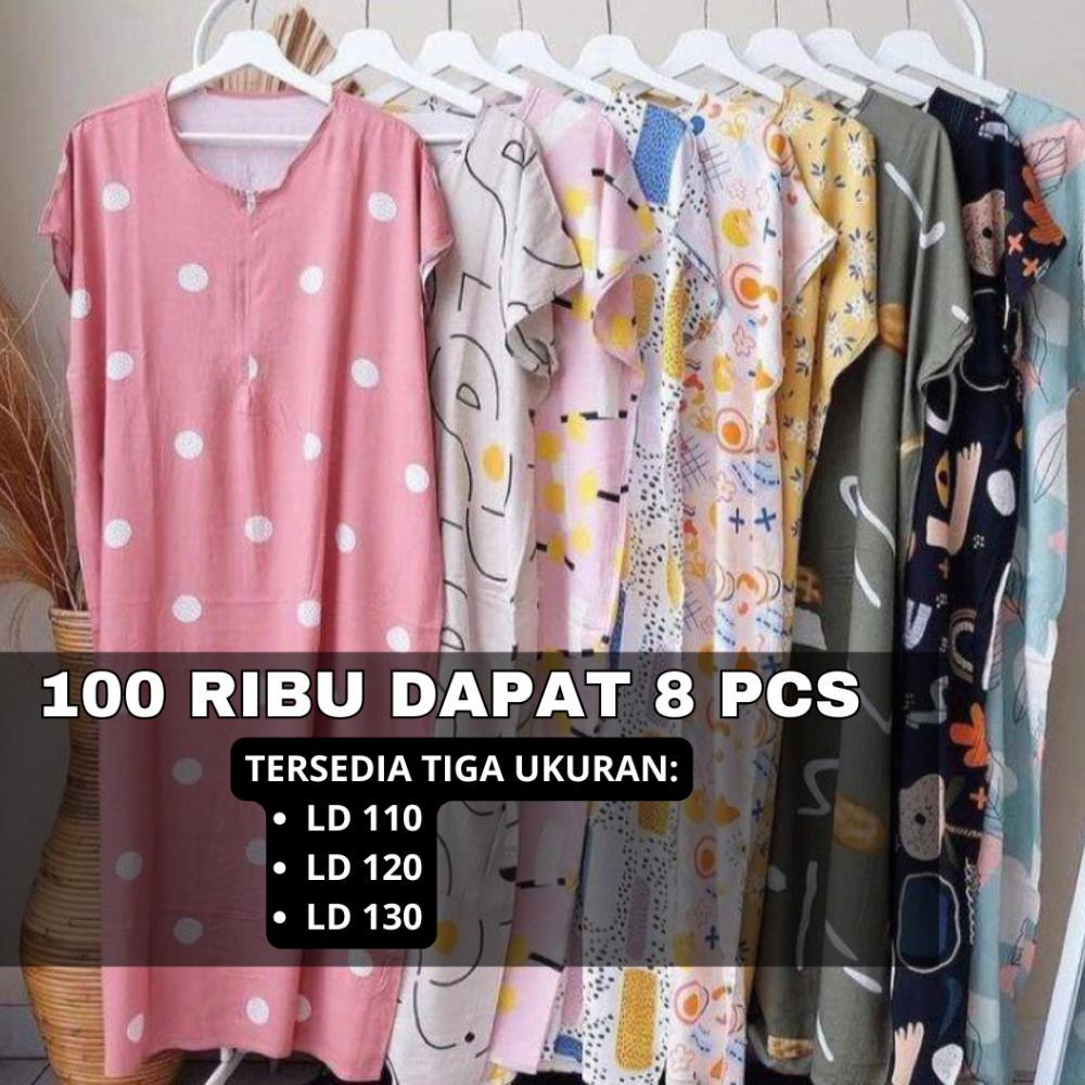 Super Deal [Cod] 100 Ribu Dapat 8 Pcs Daster Kekinian Terbaru / Daster Kekinian Murah / Daster Jumbo