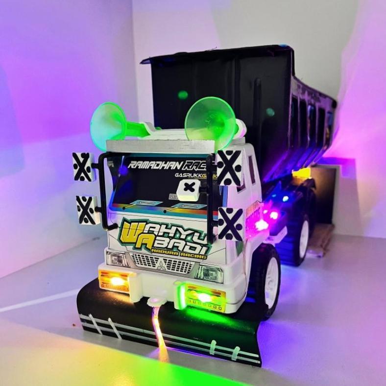 HEMAT MAINAN MOBIL TRUK OLENG MODIFIKASI DUMP TRUCK PASIR PLASTIK KEREN MINIATUR TRONTON ANAK LAKI-L