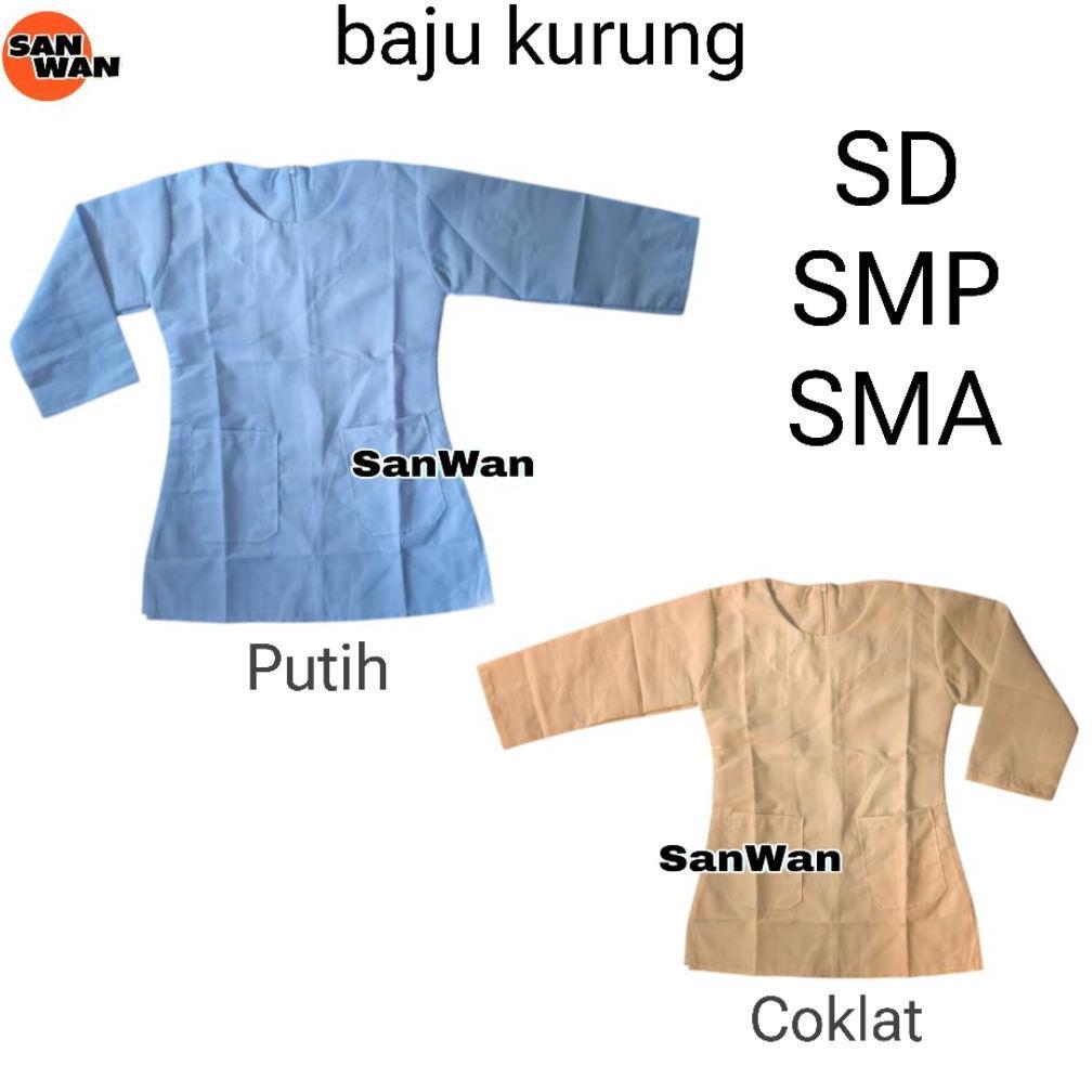 Baju Kurung Tunik Putih Sekolah SD MI SMP MTS SMA Baju Kurung Padang